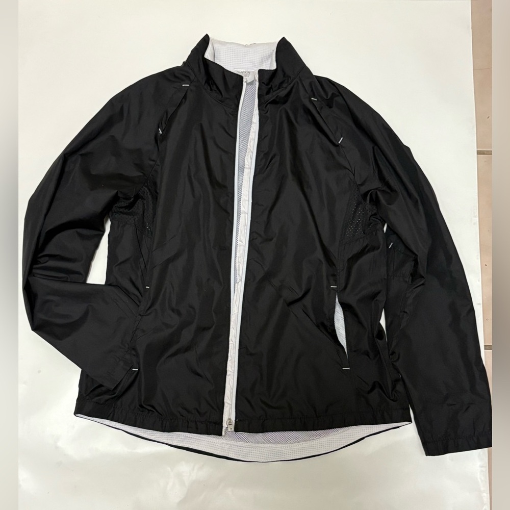 Danskin Now Black Vented Windbreaker Jacket Sz L